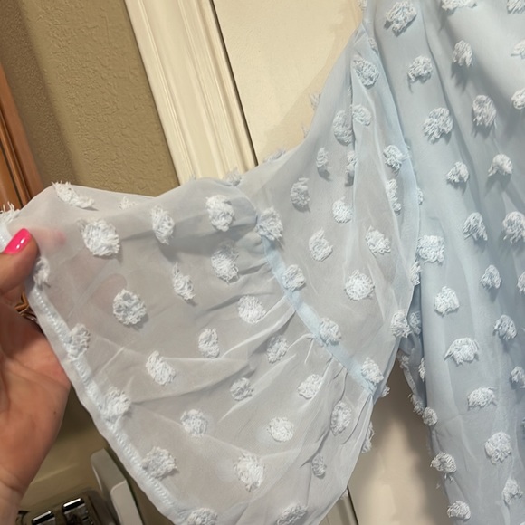 Light blue V Neck bell sleeve dress size XL. NWT - Picture 5 of 9